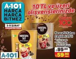 NESCAFE KAHVE ÇEŞİTLERİ 2'Sİ 1 ARADA 3'Ü 1 ARADA 20'Lİ